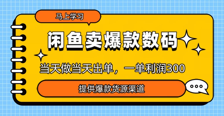 
闲鱼卖爆款数码卖爆款数码，当天做当天出单，一单300＋
-副业站
-第1
张图片